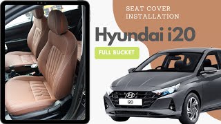 Hyundai i20 Asta Seat Cover Installation  truFIT  Full Bucket Fitting  Airbag Friendly [upl. by Kcub]