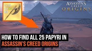 How To Find All 25 Papyri in Assassins Creed Origins [upl. by Laemsi538]