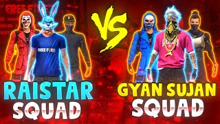 Raistar Voice Reaction 4 vs 4 GyanSujan Squad😵🔥 10000 Diamonds Challenge Garena Free Fire [upl. by Laoj2]