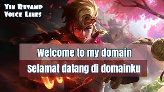 YIN REVAMP Voice Lines And Quotes Mobile Legends dan Artinya [upl. by Kirat]