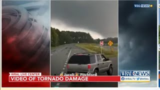 Video Shows Tornado Rolling through Rocky Mount NC Warnings are in effect until 130 pm [upl. by Leatri]