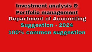 Investment analysis amp portfolio management Department of Accounting [upl. by Araik]