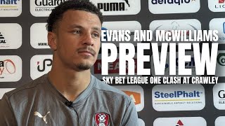 Evans amp McWilliams preCrawley Town Press Conference  Presented by our Diamond Partners 🎙 [upl. by Ainevul]