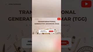 transformational generative grammar TGG Noam Chomsky Linguistics Syntacticstructures [upl. by Dahlstrom]