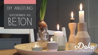 DIY Anleitung  Kerzenständer aus Beton basteln [upl. by Kurman593]