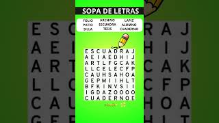 RESUELVE ESTA SOPA DE LETRAS EN 20s  En Esta Sopa de letras BUSCA palabras que sean de ESCUELA [upl. by Llenet]