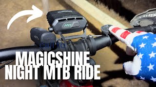 MTB night ride with Magicshine Bowtie Rim Trail review San Diego [upl. by Noletta]