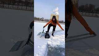 Assisted snow pusher  Happy rural harvest season  Learn agricultural techniquesmotivation [upl. by Quitt]