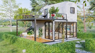 Shipping Container Houses  Tiny House with Lush Gardens  Tiny House Design [upl. by Nicholle]