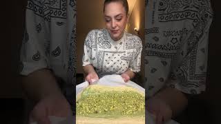 Pistachio Rolls 💚 pistachio Recipe EasyRecipe cooking baking cinnamonroll asmr asmrsounds [upl. by Inna998]