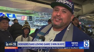 Dodger fans loving game 3 World Series in New York [upl. by Egbert157]