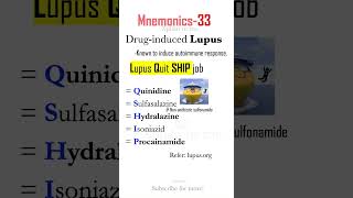 Druginduced Lupus Mnemonics usmle usmlestep1 mbbs neetpg next medstudent neet pharmacology [upl. by Aro]