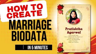 marriage biodata kaise banaye  how to create marriage biodata  marrigebiodata biodataformarrige [upl. by Cart]