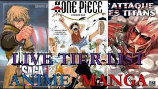 LIVE TIER LIST ANIME  MANGA  WEBTOON [upl. by Stine]