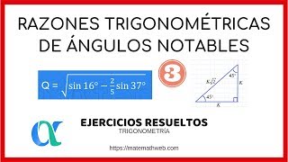 Razones trigonométricas de ángulos notables de 37 y 53 [upl. by Ilse]