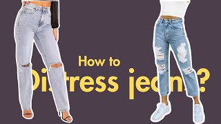 How to Distress Jeans  Ripped Jeans Torn Jeans or Destroyed Jeans  meerakaneria [upl. by Pollux]