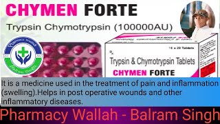 Trypsin Chymotrypsin Tab Use Sides Effects Contraindications Brand Name PWBalramSingh [upl. by Cupo473]