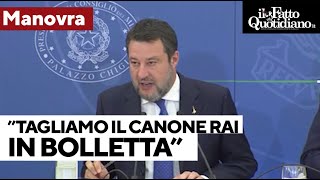 Salvini annuncia quotTagliamo il canone Rai in bollettaquot Giorgetti precisa quotScende da 90 a 70 euroquot [upl. by Limaj]