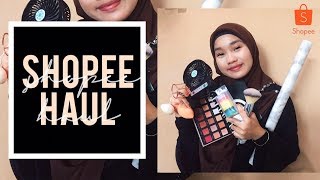 SHOPEE HAUL Tripod Ring light Brushes Accessories Stationery Makeup MALAYSIA  Irdina Hani [upl. by Nobie]