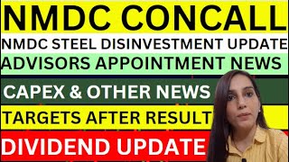 NMDC 5 latest news today  NMDC concall update  Dividend news  NMDC steel disinvestment  stocks [upl. by Airdnoed]