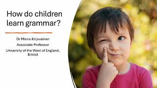 How do children learn grammar [upl. by Cormick]