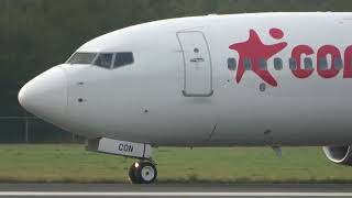 Corendon Airlines B737800 Landing Groningen Airport Eelde [upl. by Adniram]