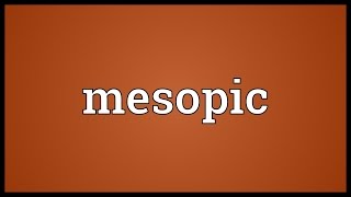 Mesopic Meaning [upl. by Adiari]