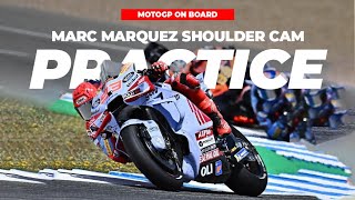 Marc Marquez Shoulder Cam Training Le Mans GP  Update MotoGP On Board [upl. by Mellen210]