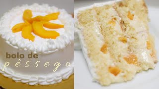 BOLO DE PÊSSEGO DOS ANIVERSÁRIOS ANTIGOS  MOLHADO E CREMOSO [upl. by Gaughan]