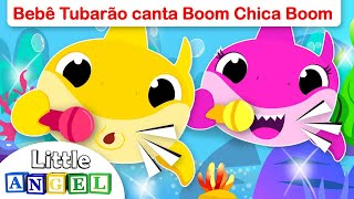 Baby Shark canta Boom Chica Boom Baby Shark  Vídeo Infantil  Little Angel [upl. by Filemon]