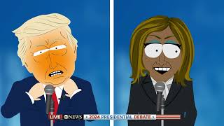 Presidential Debate South Park Style donaldtrump kamalaharris [upl. by Norrek]