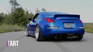 350z HKS Exhaust StartUp Revs Acceleration Crazy Launch Downshifts [upl. by Aileduab]