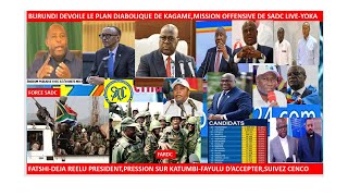 2912BURUNDI DEVOILEPLAN DIABOLIQUE DE KAGAMEMISSION OFFENSIVE DE SADCFATSHIPRESIDENTKATUMBI [upl. by Kalin]