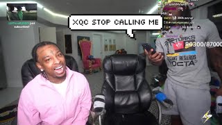 Kai Cenat getting mad at xQc calling him while losing his wager with 21 Savage [upl. by Nhor633]