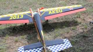 катастрофа crash ЯК54 30cc yak54 реверс элеронов [upl. by Aneetsirk]