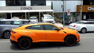 Lamborghini URUS in Arancio Borealis shade  LP6504  HYDERABAD  2023  INDIA [upl. by Esinet896]