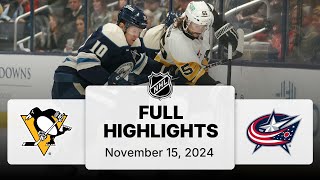 NHL Highlights  Penguins vs Blue Jackets  November 15 2024 [upl. by Imac]