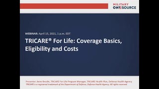 TRICARE For Life Coverage Basics Eligibility and Costs April 2021 [upl. by Bowne]