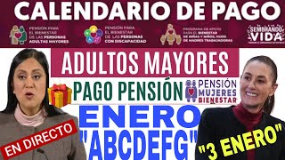 CALENDARIO 📆 ADELANTAN PAGOS ADULTOS MAYORES 65 ENTREGA TARJETA ENERO [upl. by Aihseyt]