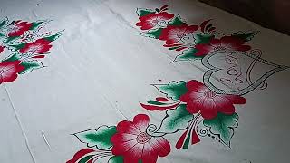 Painting chadar design so beautiful applic bedsheet design painting bedsheet design [upl. by Kila]