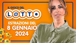 Estrazione in diretta del Gioco del Lotto e del Simbolotto di Lunedì 8 Gennaio 2024 [upl. by Evangelina629]