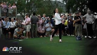 Caitlin Clark hits driving range tees off at The Annika proam  Golf Channel [upl. by Kroy]