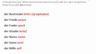 Genitive case in German  wwwgermanforspaldingorg [upl. by Nerrual]