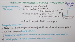 ANALİTİK KİMYAKompleksleşme Reaksiyonları ve Titrasyonları EDTA [upl. by Ellatsirhc]