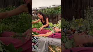 Brushing me with plants 🌿 asmr asmrvideos healing shaman [upl. by Ninerb205]