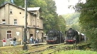 Dampfzüge mit 50 3616 u 50 3648 zum 100jährigen Jubiläum des Bw ChemnitzHilbersdorf [upl. by Iborian]