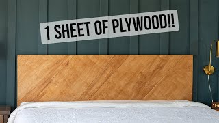 EASY DIY Plywood Headboard  Modern Wood headboard  Anikas DIY Life [upl. by Eekcaj67]