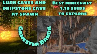 Lush cave seed for Minecraft pe 118 dripstone cave seed at spawn best minecraft 118 seeds shorts [upl. by Panta]