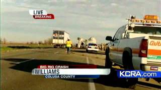 Truck Overturns On I5 In Wlliams [upl. by Dix761]