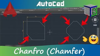 Como usar o chanfro no Autocad  Ferramenta Chanfro Chamfer [upl. by Enaerb869]